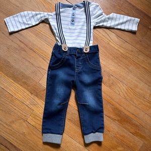 Cat & Jack Two Piece Suspenders Outfit